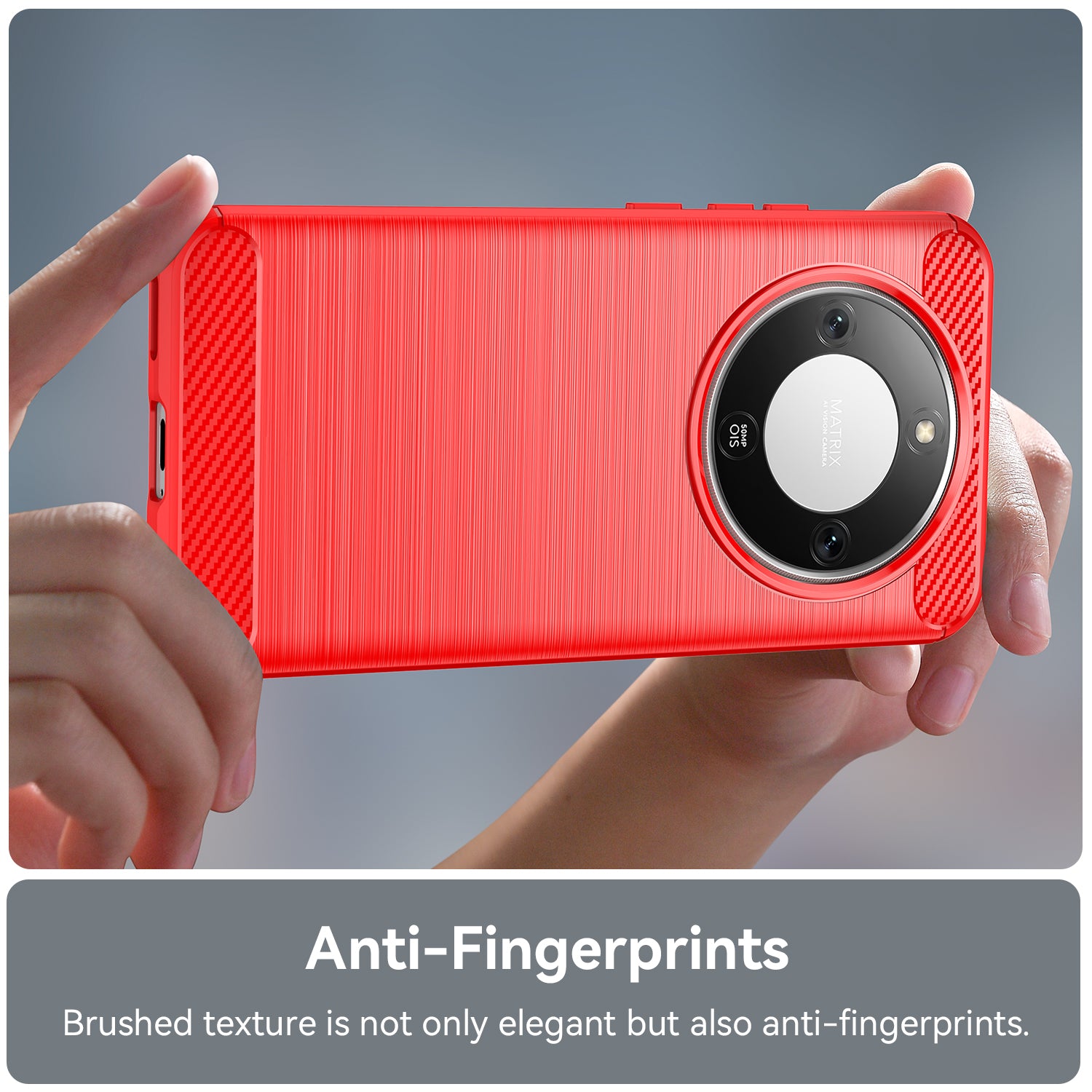 Honor X9d 5G Carbon Fibre TPU Case Slim Shockproof Cover Red