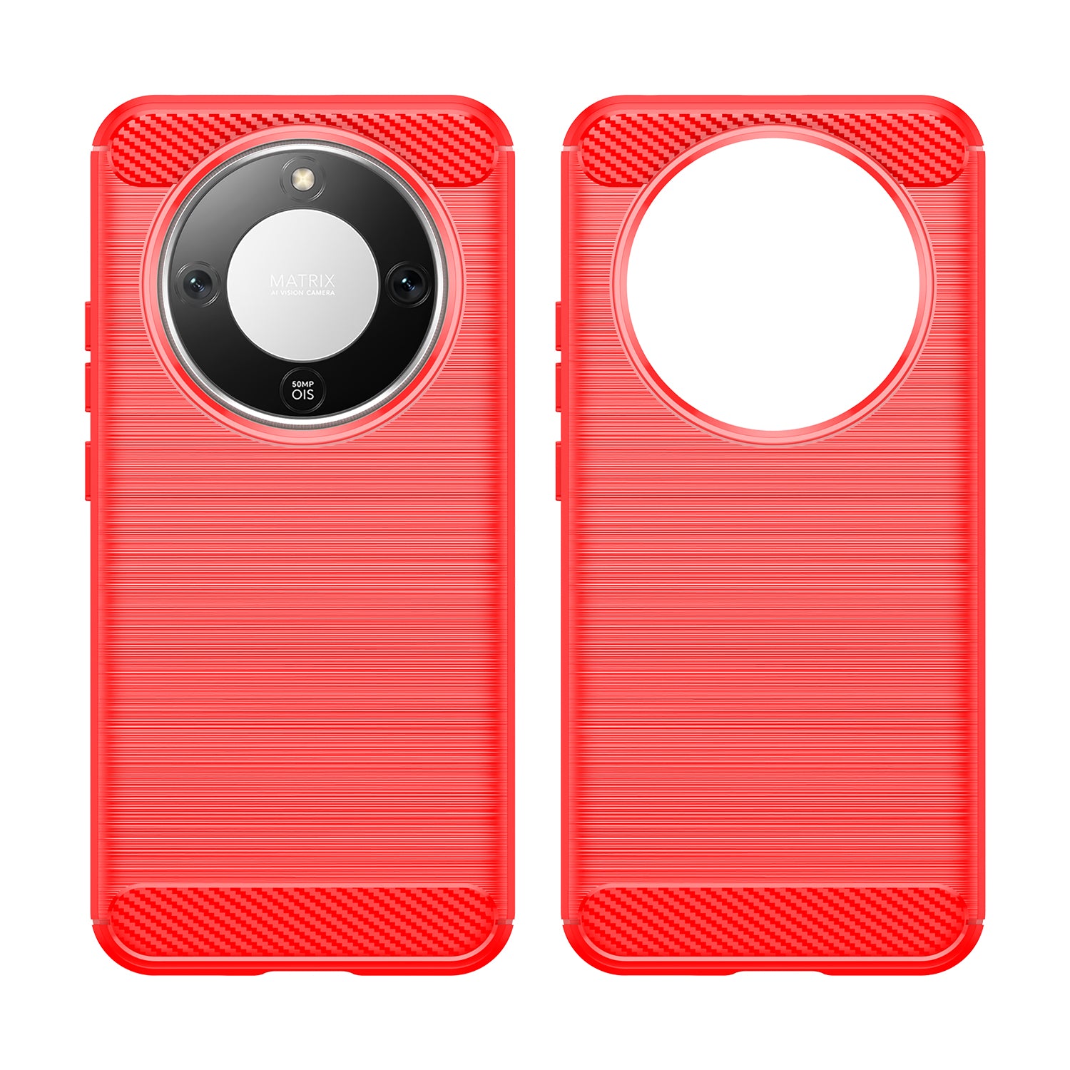 Honor X9d 5G Carbon Fibre TPU Case Slim Shockproof Cover Red