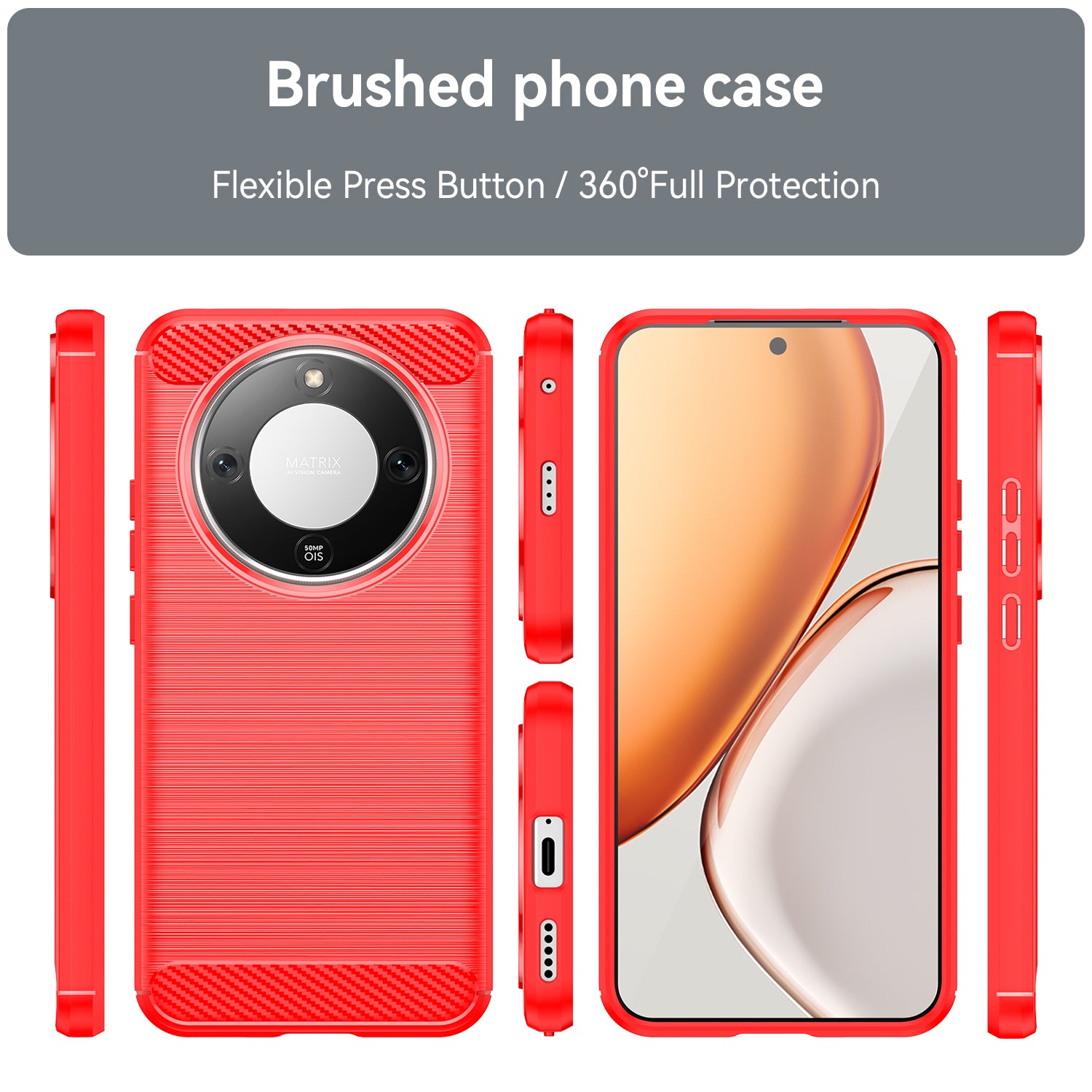 Honor X9d 5G Carbon Fibre TPU Case Slim Shockproof Cover Red