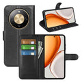 Wallet Case for Honor X9d 5G – PU Leather Flip Cover with Card Holder & Stand [Black] - Black