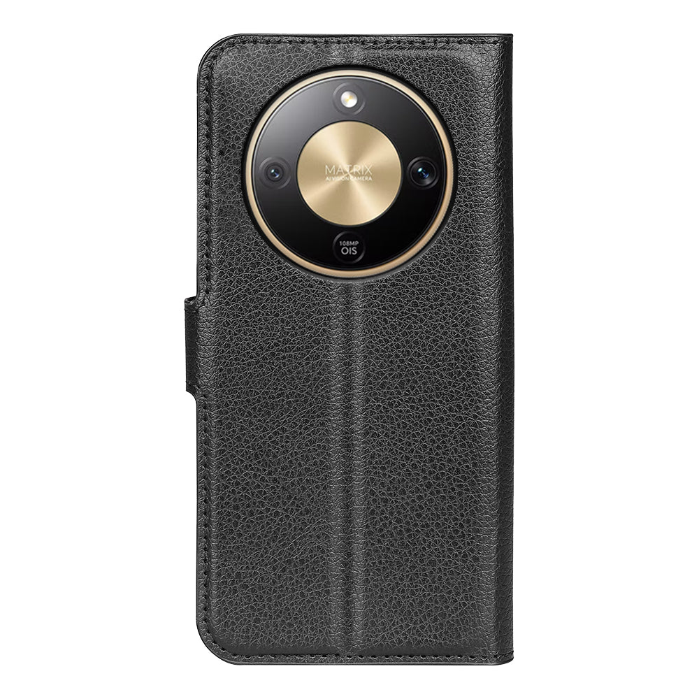 Wallet Case for Honor X9d 5G – PU Leather Flip Cover with Card Holder & Stand [Black]
