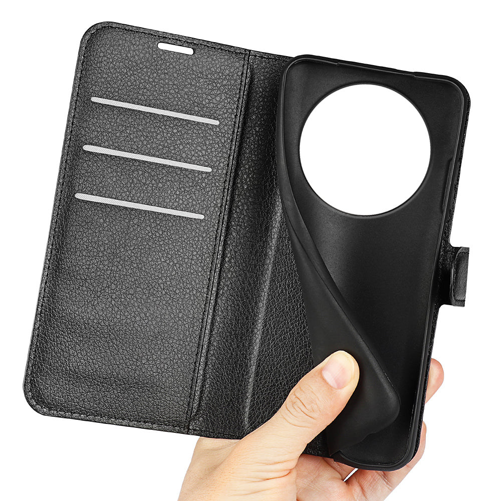 Wallet Case for Honor X9d 5G – PU Leather Flip Cover with Card Holder & Stand [Black]