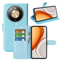Wallet Case for Honor X9d 5G – PU Leather Flip Cover with Card Holder & Stand [LightBlue] - LightBlue