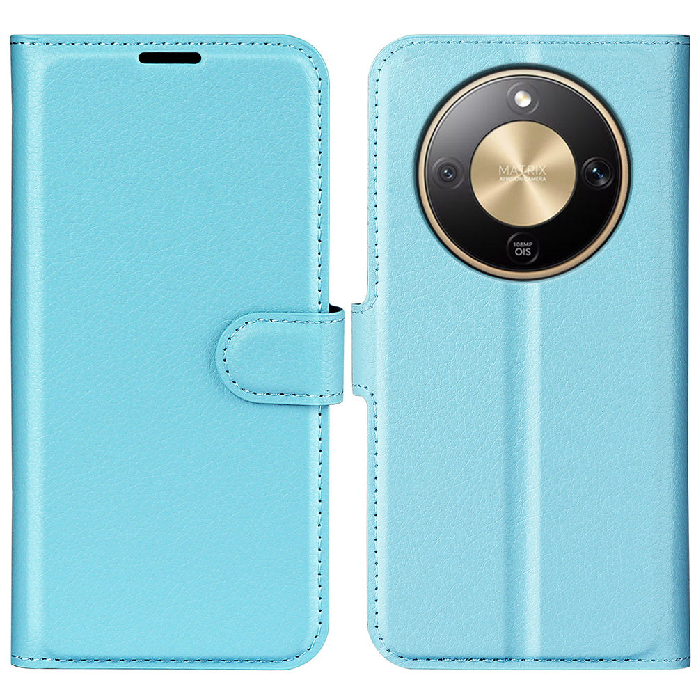 Wallet Case for Honor X9d 5G – PU Leather Flip Cover with Card Holder & Stand [LightBlue]