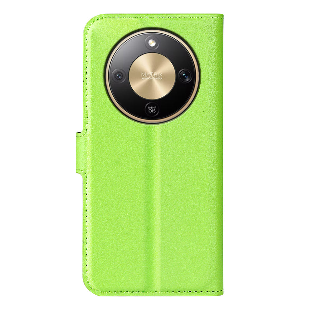 Wallet Case for Honor X9d 5G – PU Leather Flip Cover with Card Holder & Stand [Green]