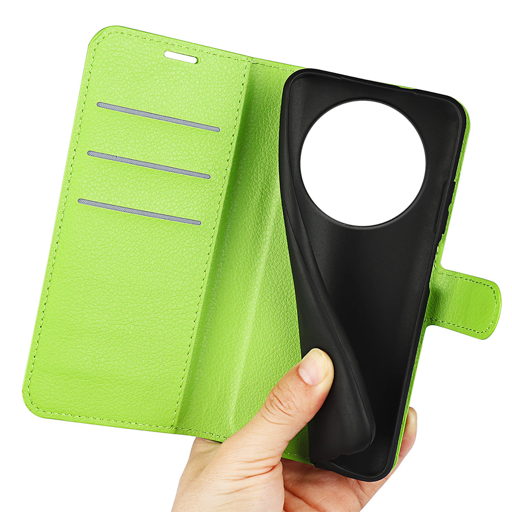 Wallet Case for Honor X9d 5G – PU Leather Flip Cover with Card Holder & Stand [Green]