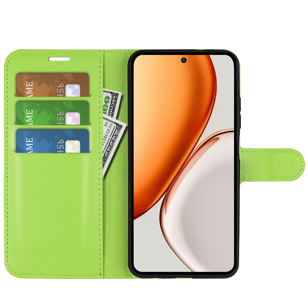 Wallet Case for Honor X9d 5G – PU Leather Flip Cover with Card Holder & Stand [Green]