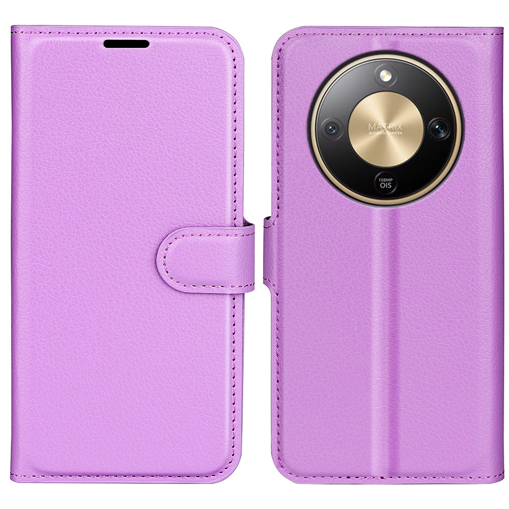 Wallet Case for Honor X9d 5G – PU Leather Flip Cover with Card Holder & Stand [Purple]