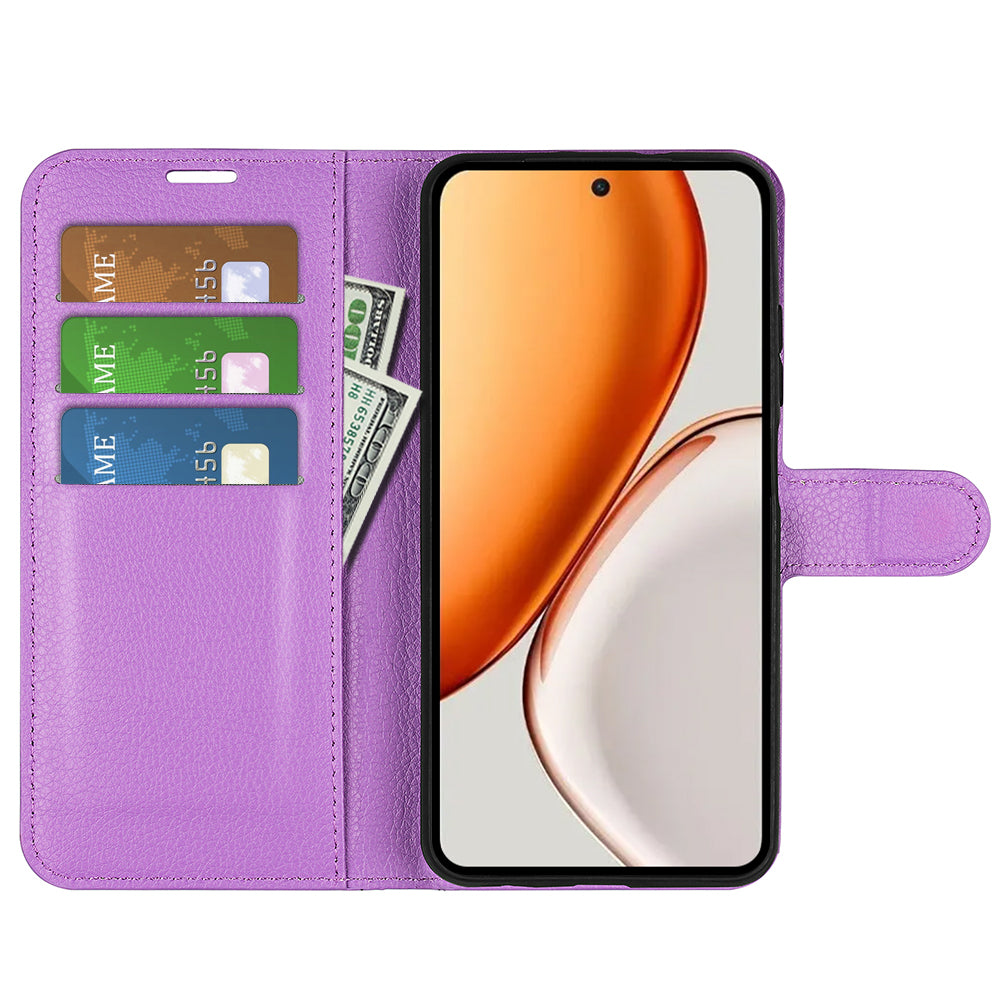 Wallet Case for Honor X9d 5G – PU Leather Flip Cover with Card Holder & Stand [Purple]