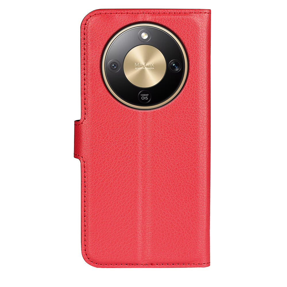 Wallet Case for Honor X9d 5G – PU Leather Flip Cover with Card Holder & Stand [Red]
