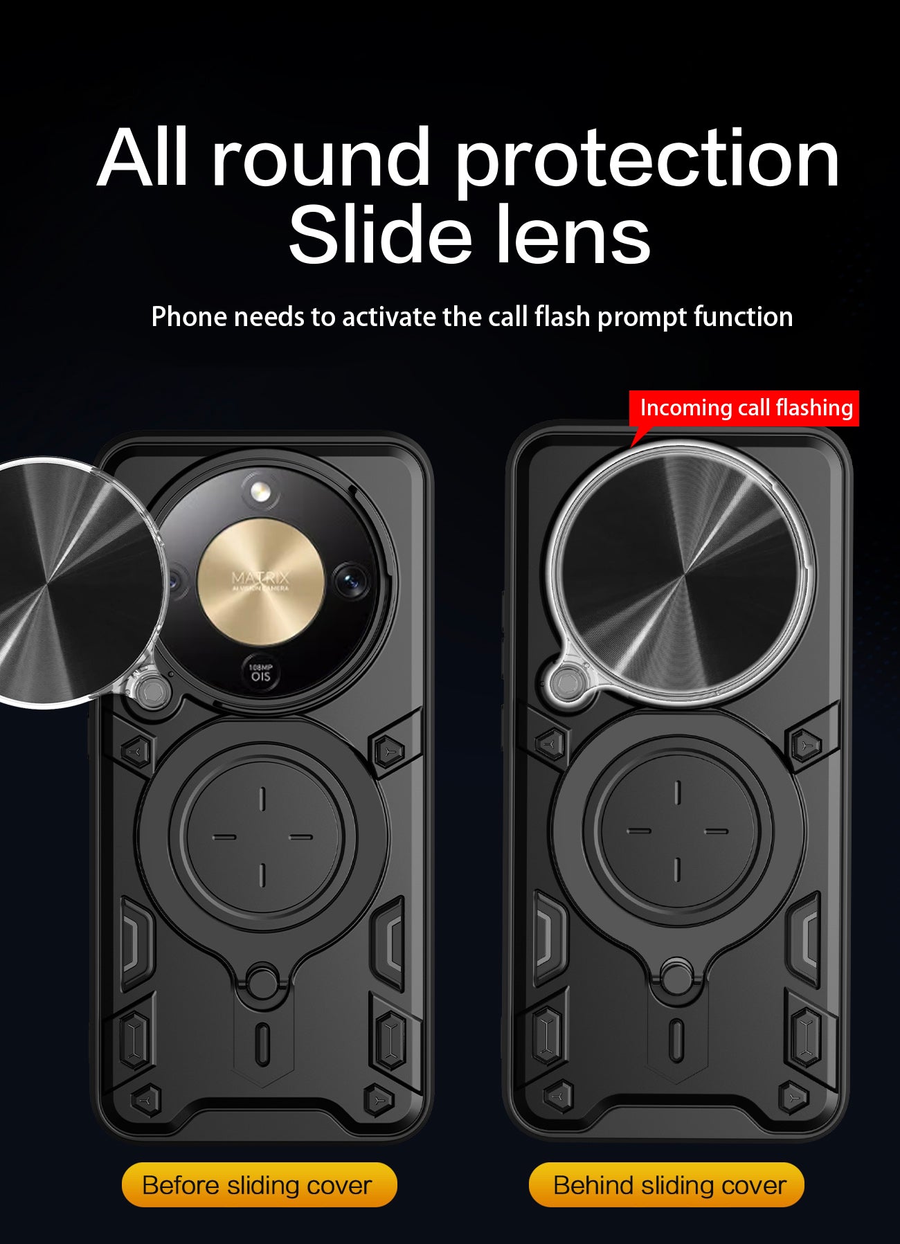 Honor X9d 5G Ring Kickstand Case w/ Camera Cover [Black]
