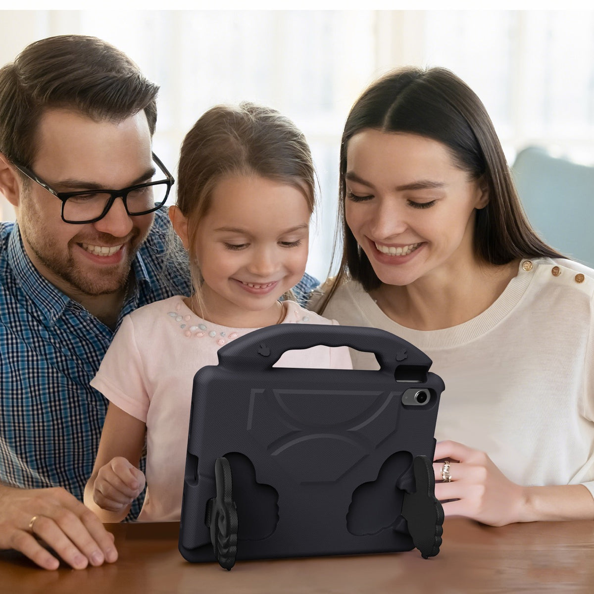 iPad 11 (A16, 2024) / iPad 10 / iPad Air 11"(M4-M2) Kids EVA Shockproof Thumb Stand Case (Black)