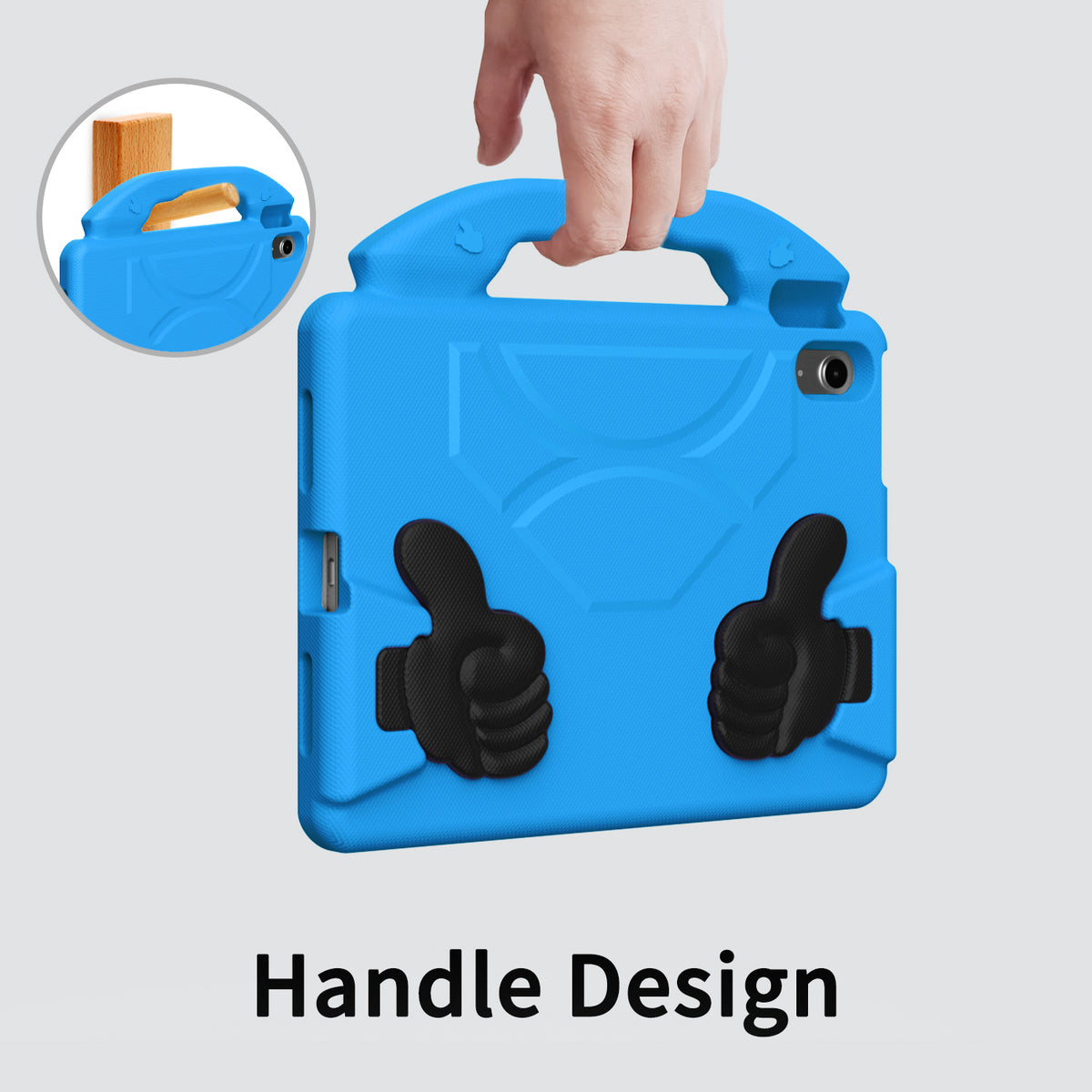 iPad 11 (A16, 2024) / iPad 10 / iPad Air 11"(M4-M2) Kids EVA Shockproof Thumb Stand Case (Blue)