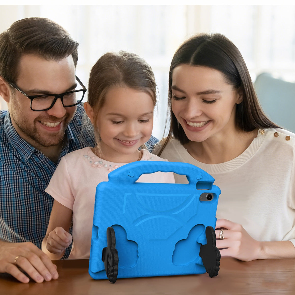 iPad 11 (A16, 2024) / iPad 10 / iPad Air 11"(M4-M2) Kids EVA Shockproof Thumb Stand Case (Blue)