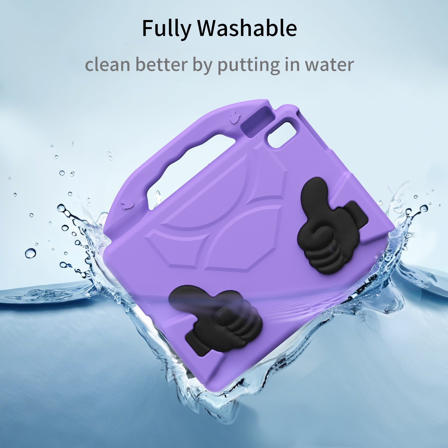 iPad 11 (A16, 2024) / iPad 10 / iPad Air 11"(M4-M2) Kids EVA Shockproof Thumb Stand Case (Purple)