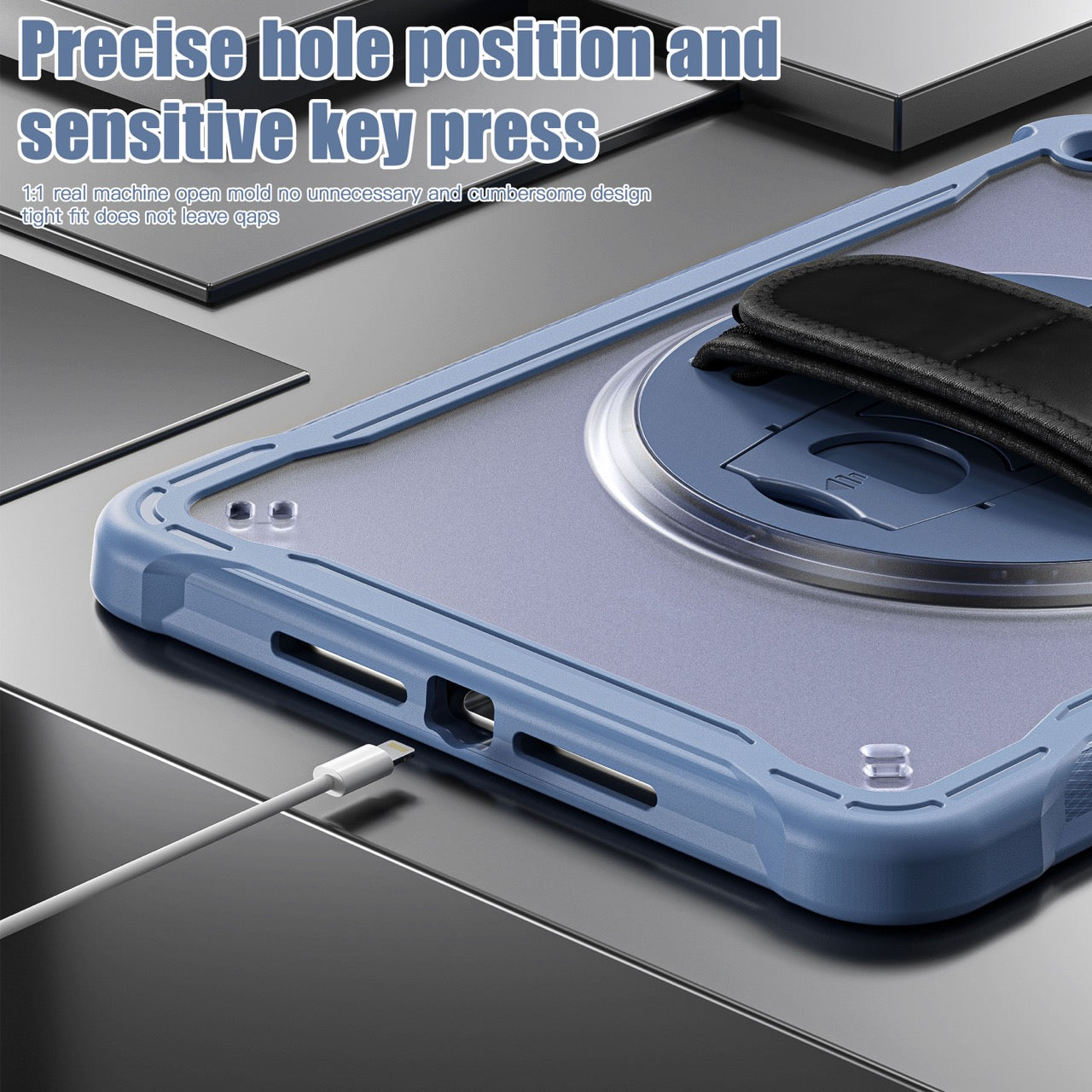 iPad 10.2" (7th/8th/9th Gen) Rugged Case - 360° Stand, Hand & Shoulder Strap - Shockproof - Lavender