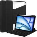 360° Rotating Keyboard Case for iPad Air 11 (2026-2020 M4/M3/M2/5th/4th) – Detachable Keyboard with Pencil Holder [Black] - Black