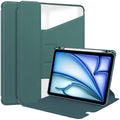 Rotating Acrylic Back PU Leather Case for iPad Air 11 (2026-2020 M4/M3/M2/5th/4th) with Pencil Holder [Teal] - Teal