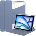 Rotating Acrylic Back PU Leather Case for iPad Air 11 (2026-2020 M4/M3/M2/5th/4th) with Pencil Holder [Lavender] - Lavender