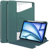 Rotating Acrylic Back PU Leather Case for iPad Air 13 (M2 2024 / M3 2025) with Pencil Holder [Teal] - Teal