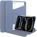 Rotating Acrylic Back PU Leather Case for iPad Pro 11 (M4 2024 / M5 2025) with Pencil Holder [Lavender] - Lavender