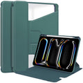 Rotating Acrylic Back PU Leather Case for iPad Pro 13 (M4 2024 / M5 2025) with Pencil Holder [Teal] - Teal