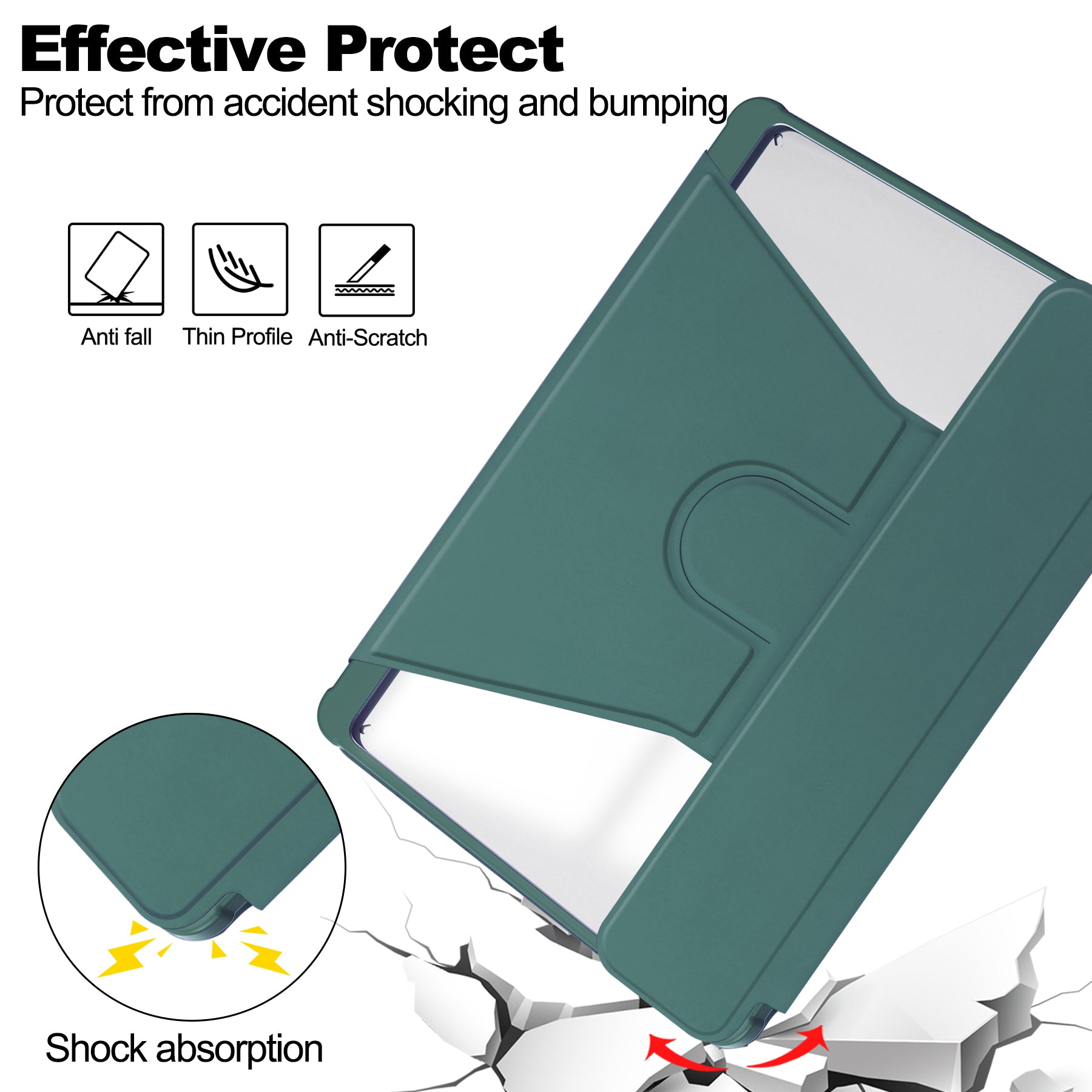 Rotating Acrylic Back PU Leather Case for iPad Pro 13 (M4 2024 / M5 2025) with Pencil Holder [Teal]