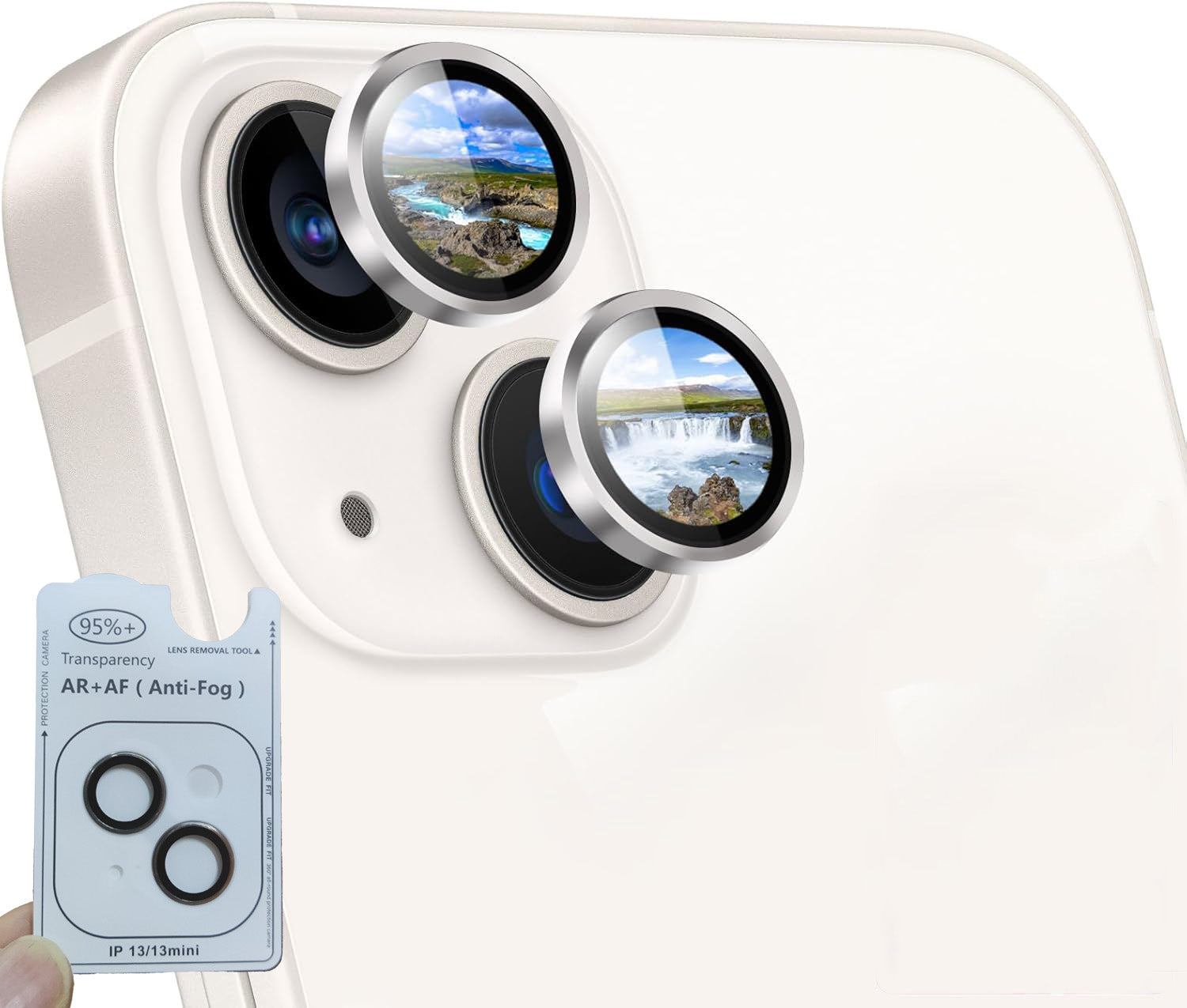 iPhone 13 / 13 Mini Eagle Eye AR+AF Camera Lens Protector with Removal Tool [Titanium Grey]