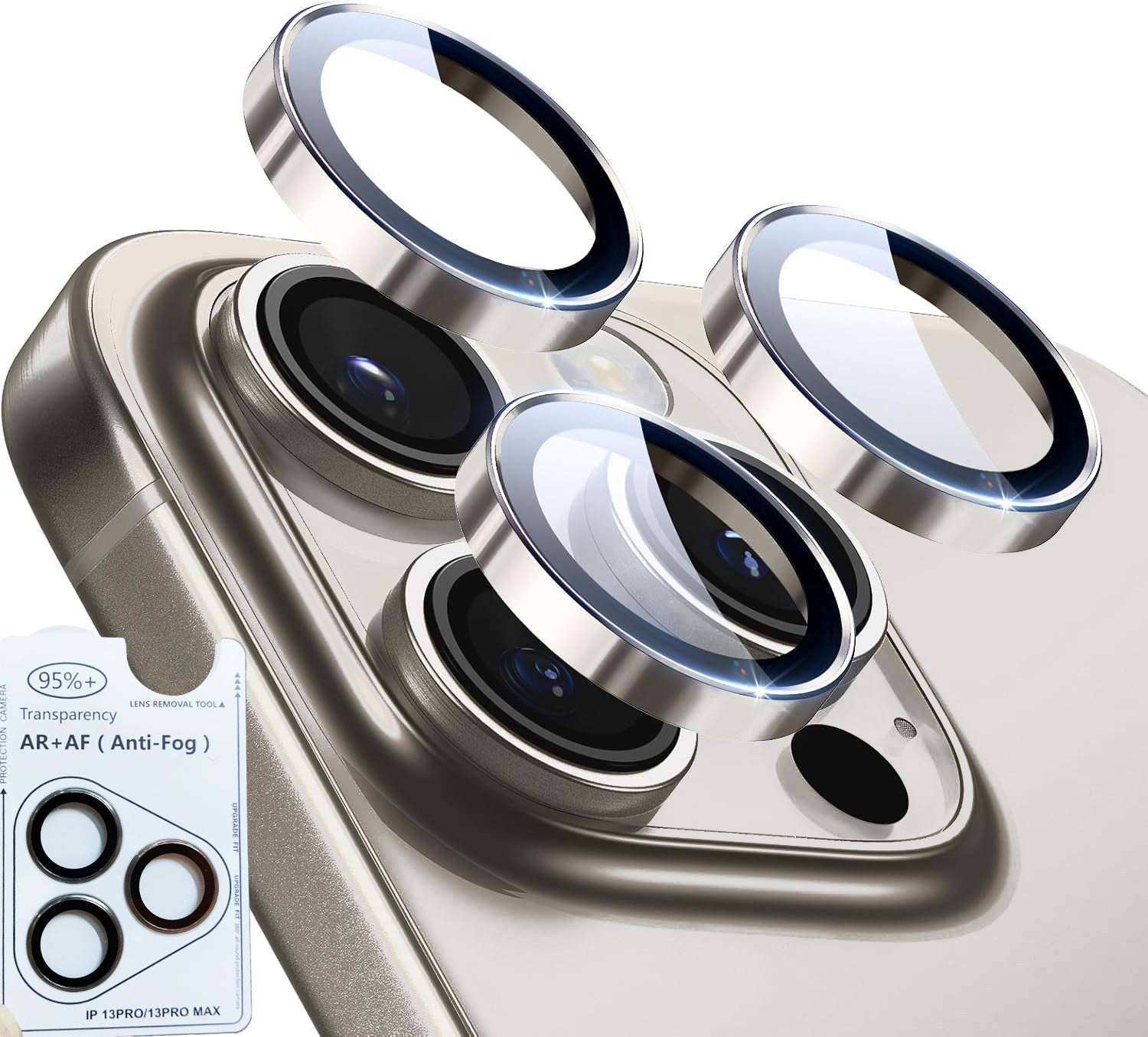 iPhone 13 Pro / Pro Max Eagle Eye AR+AF Lens Protector with Removal Tool [Titanium Grey]