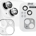 iPhone 14/14+ 15/15+ Eagle Eye AR+AF Lens Protector + Ultra-Thin Camera Island Film - Silver - Silver
