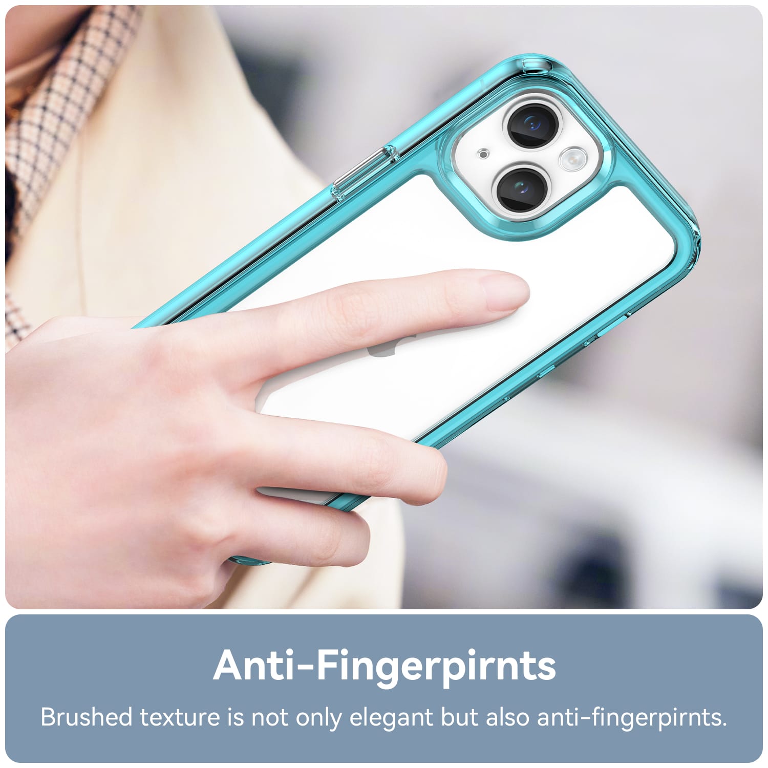 Apple iPhone 14 Plus Soft TPU Bumper Case [Clear Blue]