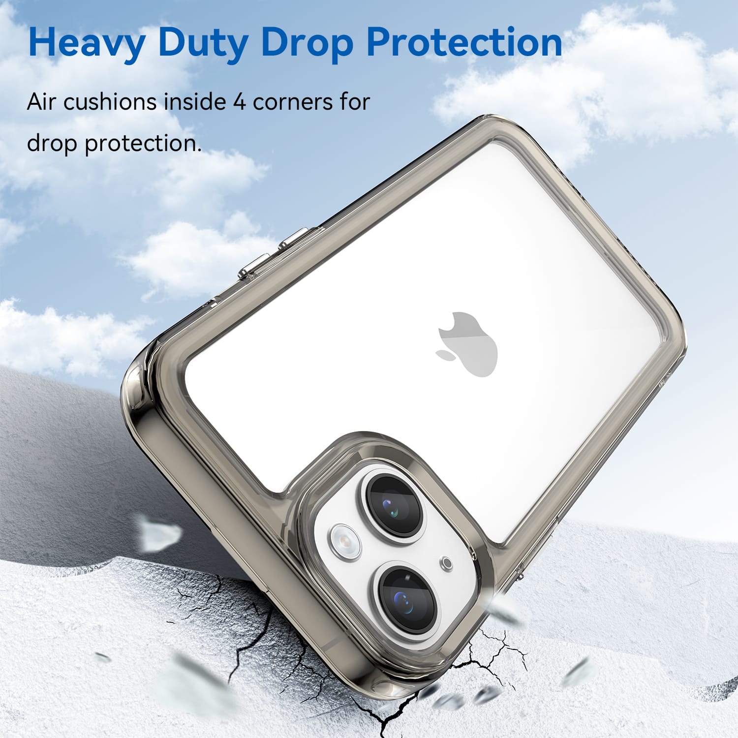 Apple iPhone 14 Plus Soft TPU Bumper Case [Clear Grey]