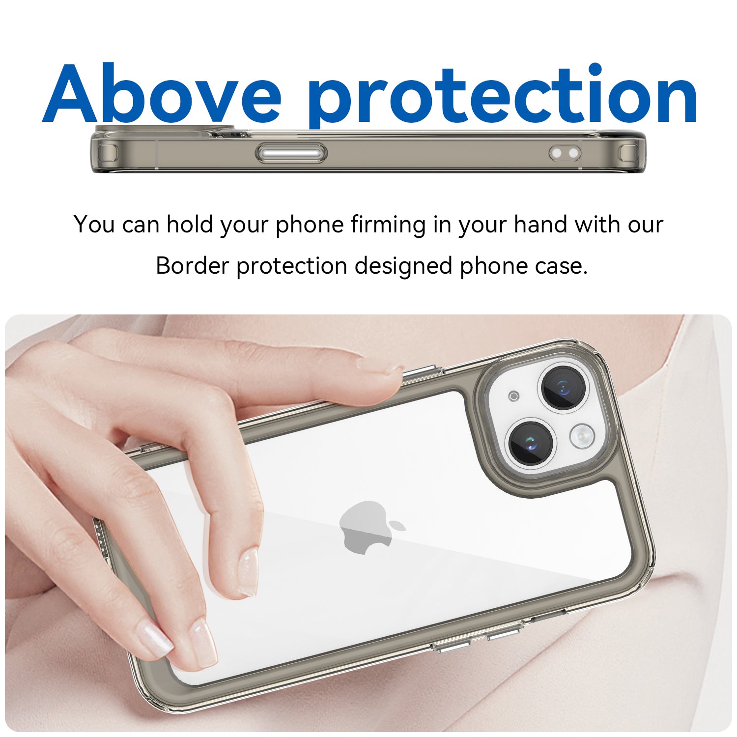 Apple iPhone 14 Plus Soft TPU Bumper Case [Clear Grey]