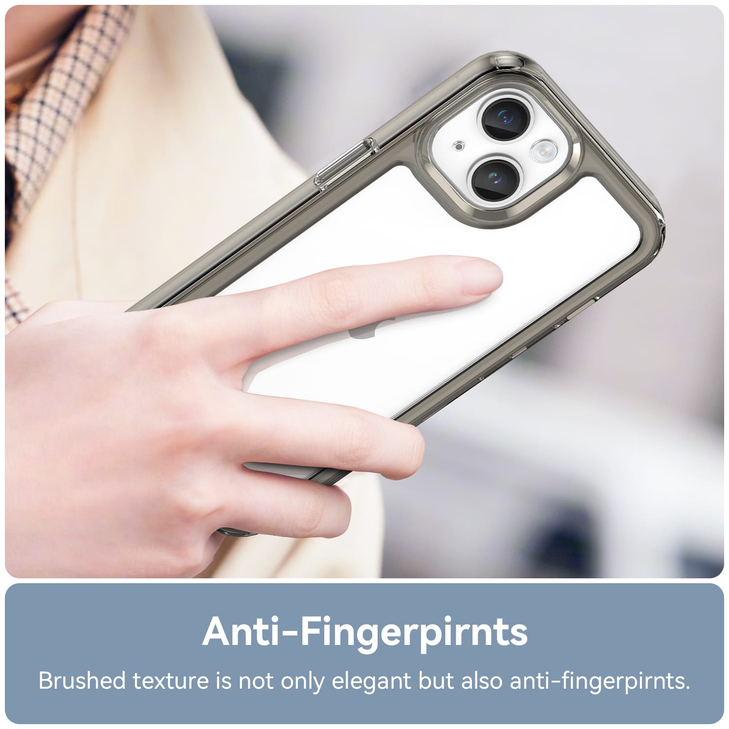 Apple iPhone 14 Plus Soft TPU Bumper Case [Clear Grey]