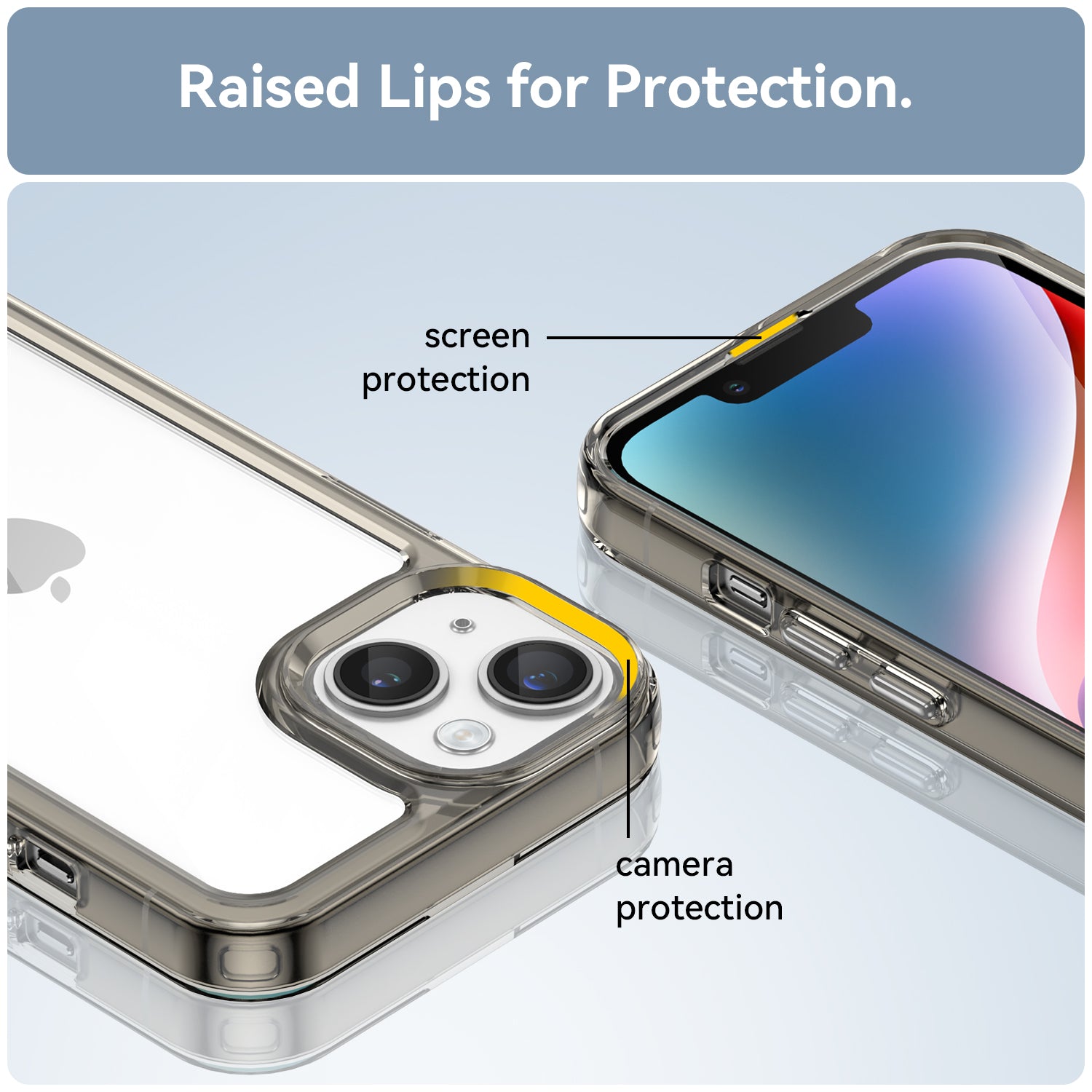 Apple iPhone 14 Plus Soft TPU Bumper Case [Clear Grey]
