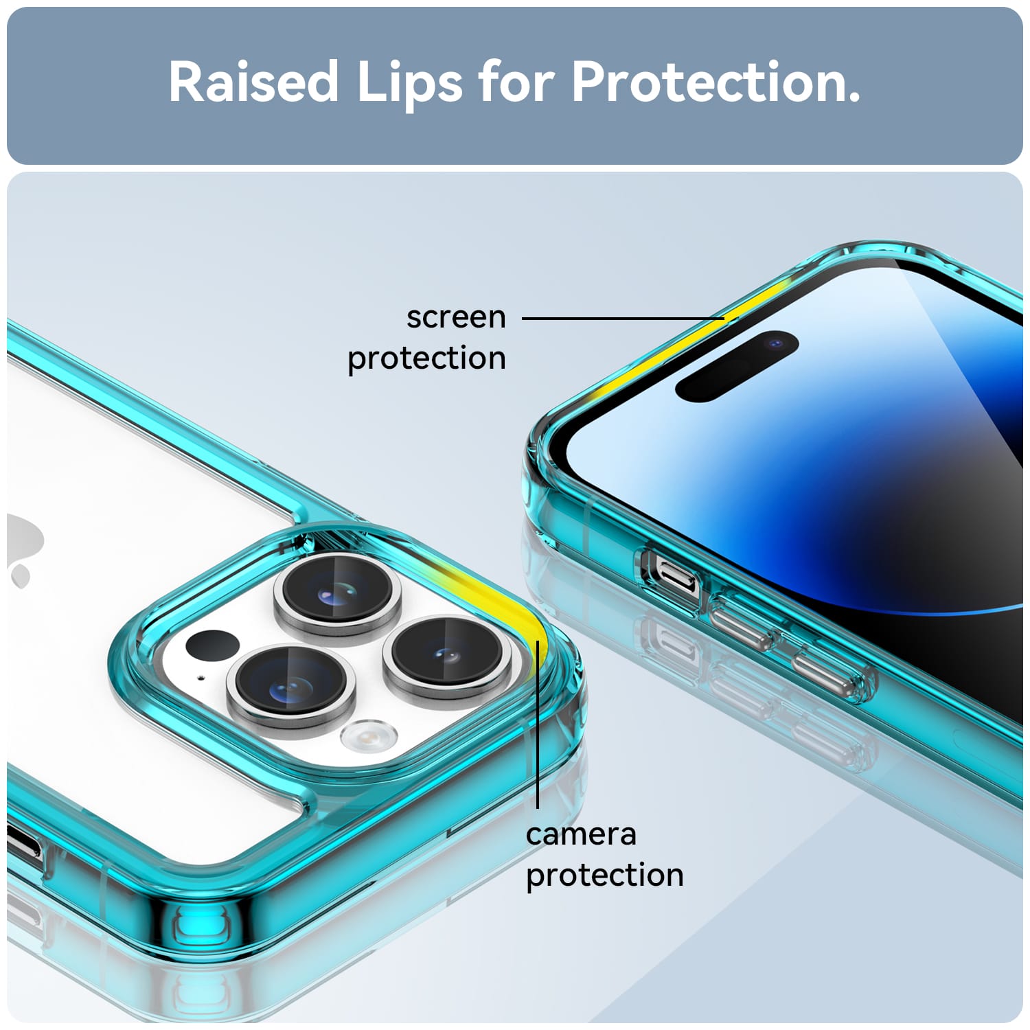 Apple iPhone 14 Pro Soft TPU Bumper Case [Clear Blue]