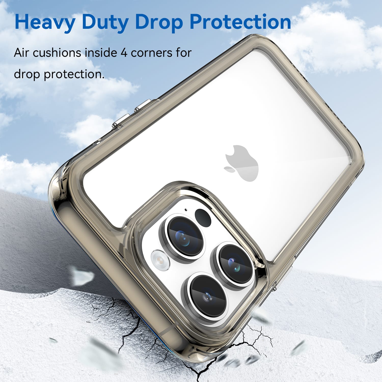 Apple iPhone 14 Pro Soft TPU Bumper Case [Clear Grey]