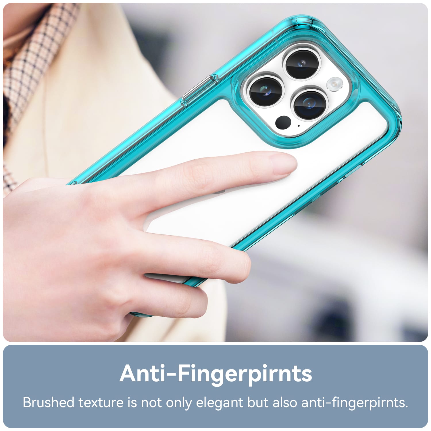 Apple iPhone 14 Pro Max Soft TPU Bumper Case [Clear Blue]