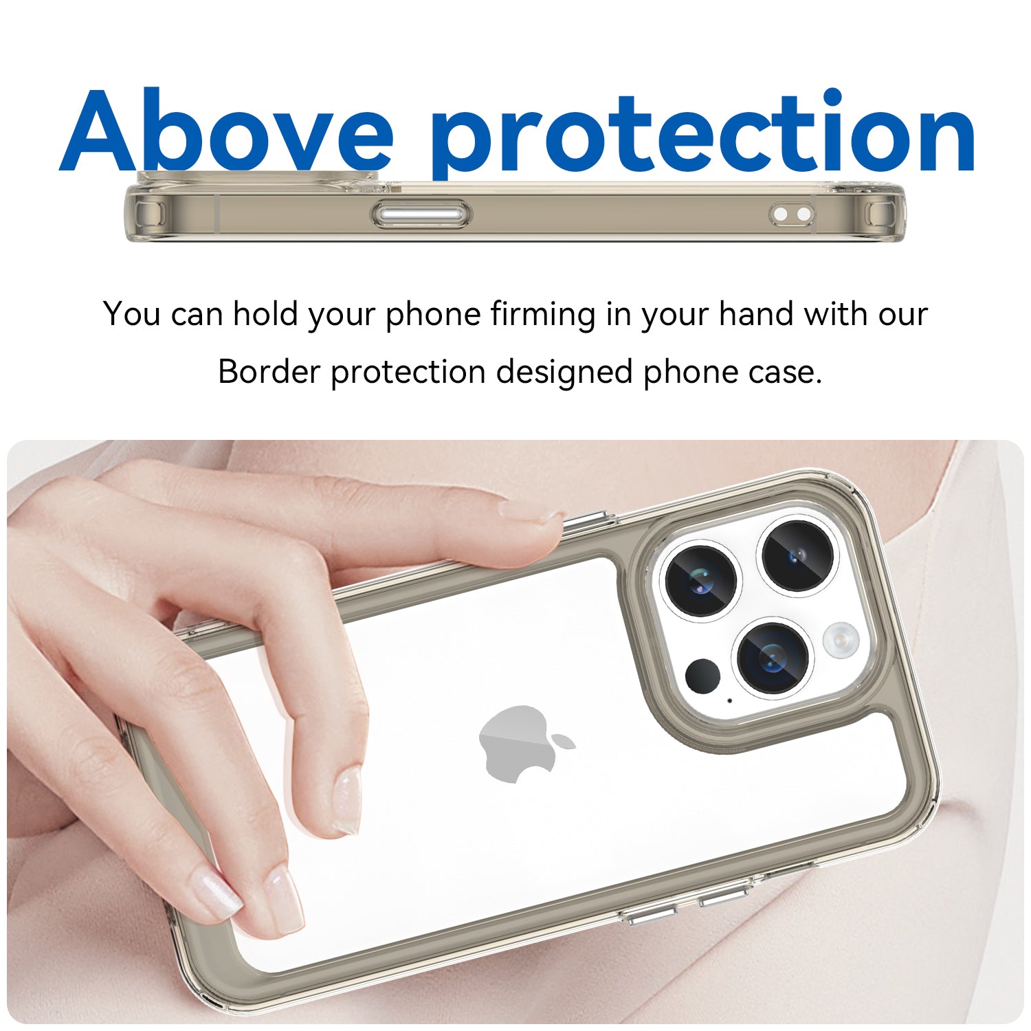 Apple iPhone 14 Pro Max Soft TPU Bumper Case [Clear Grey]
