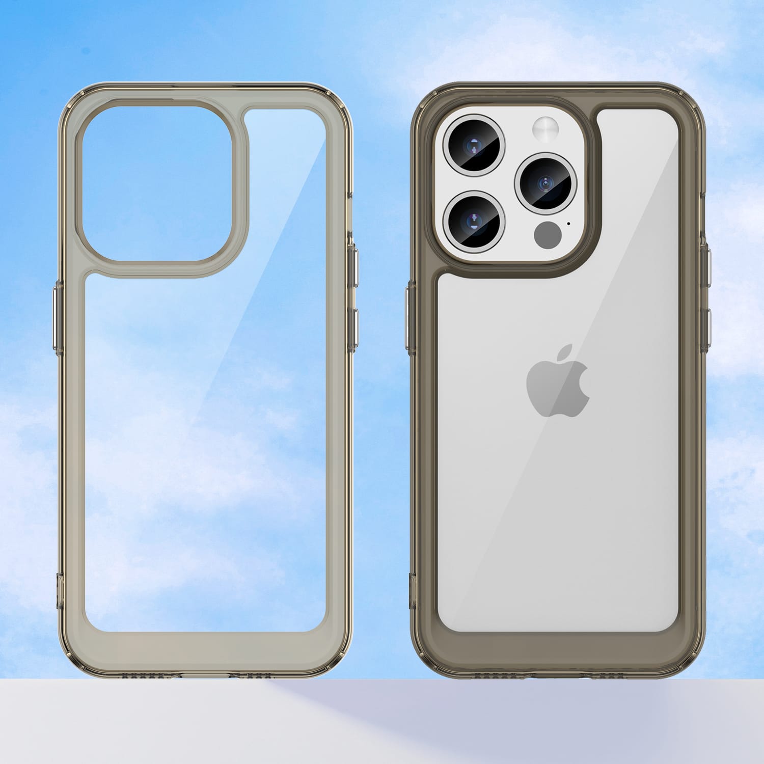 Apple iPhone 15 Pro Soft TPU Bumper Case [Clear Grey]