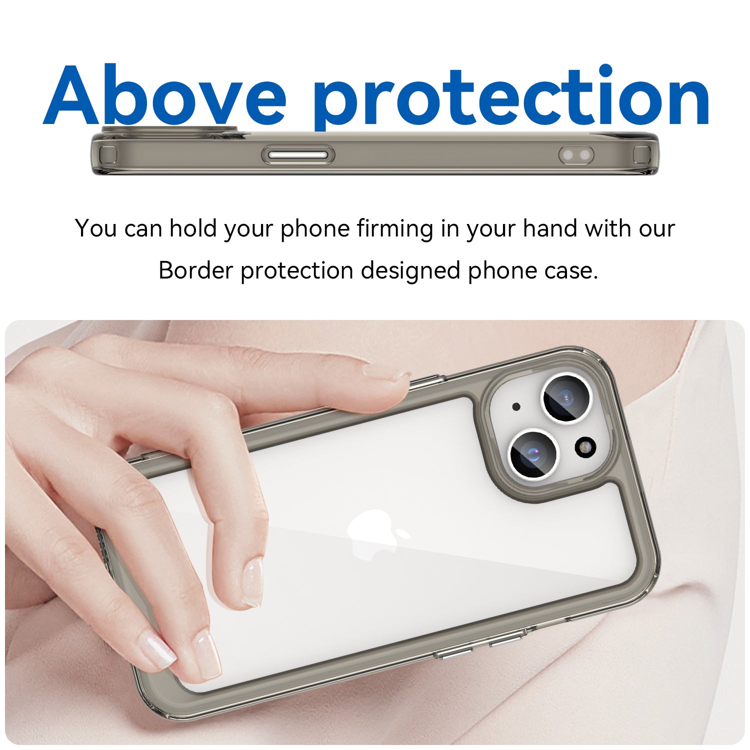 Apple iPhone 15 Soft TPU Bumper Case [Clear Grey]
