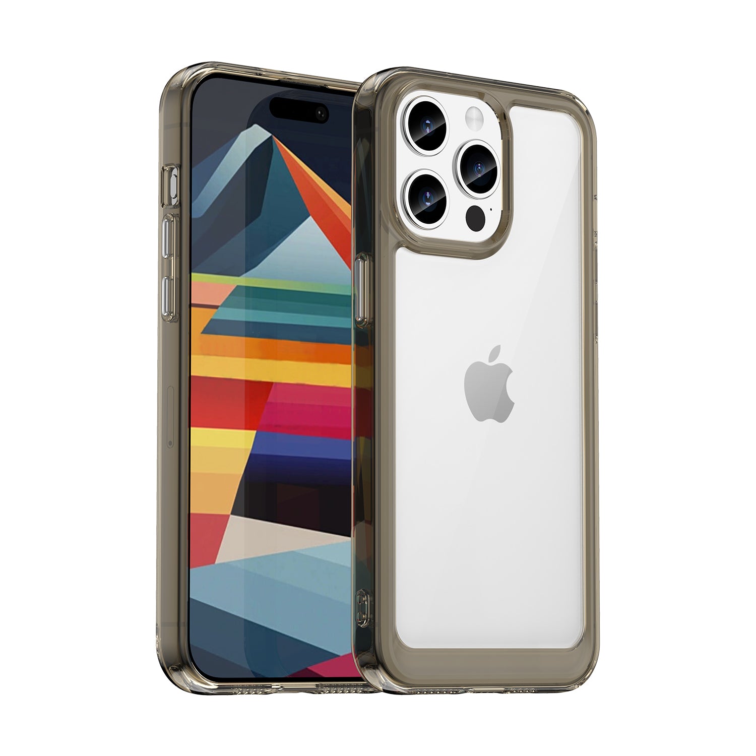 Apple iPhone 15 Pro Max Soft TPU Bumper Case [Clear Grey]