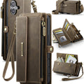 iPhone 16 Crossbody Case with Strap, Card Slots & Zipper Pocket [Coffee] - Coffee