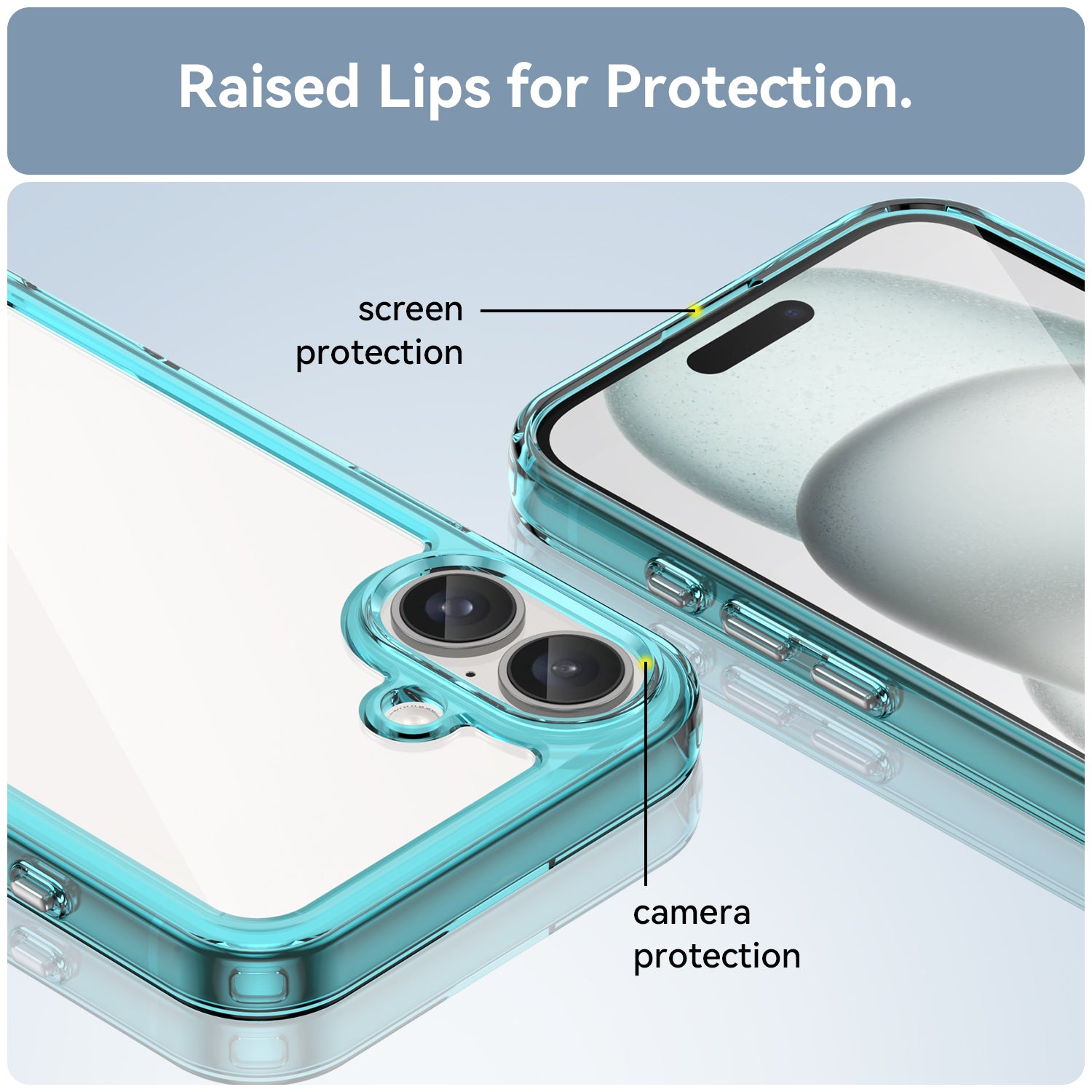Apple iPhone 16 Plus Soft TPU Bumper Case [Clear Blue]
