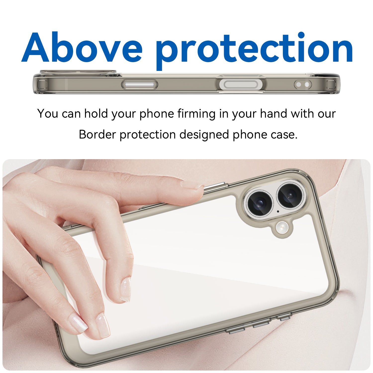 Apple iPhone 16 Plus Soft TPU Bumper Case [Clear Grey]