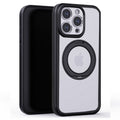 iPhone 16 Pro Max Clear MagSafe 360° Rotating Ring Stand Case [Black] - Black
