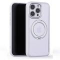 iPhone 16 Pro Clear MagSafe 360° Rotating Ring Stand Case [White] - White