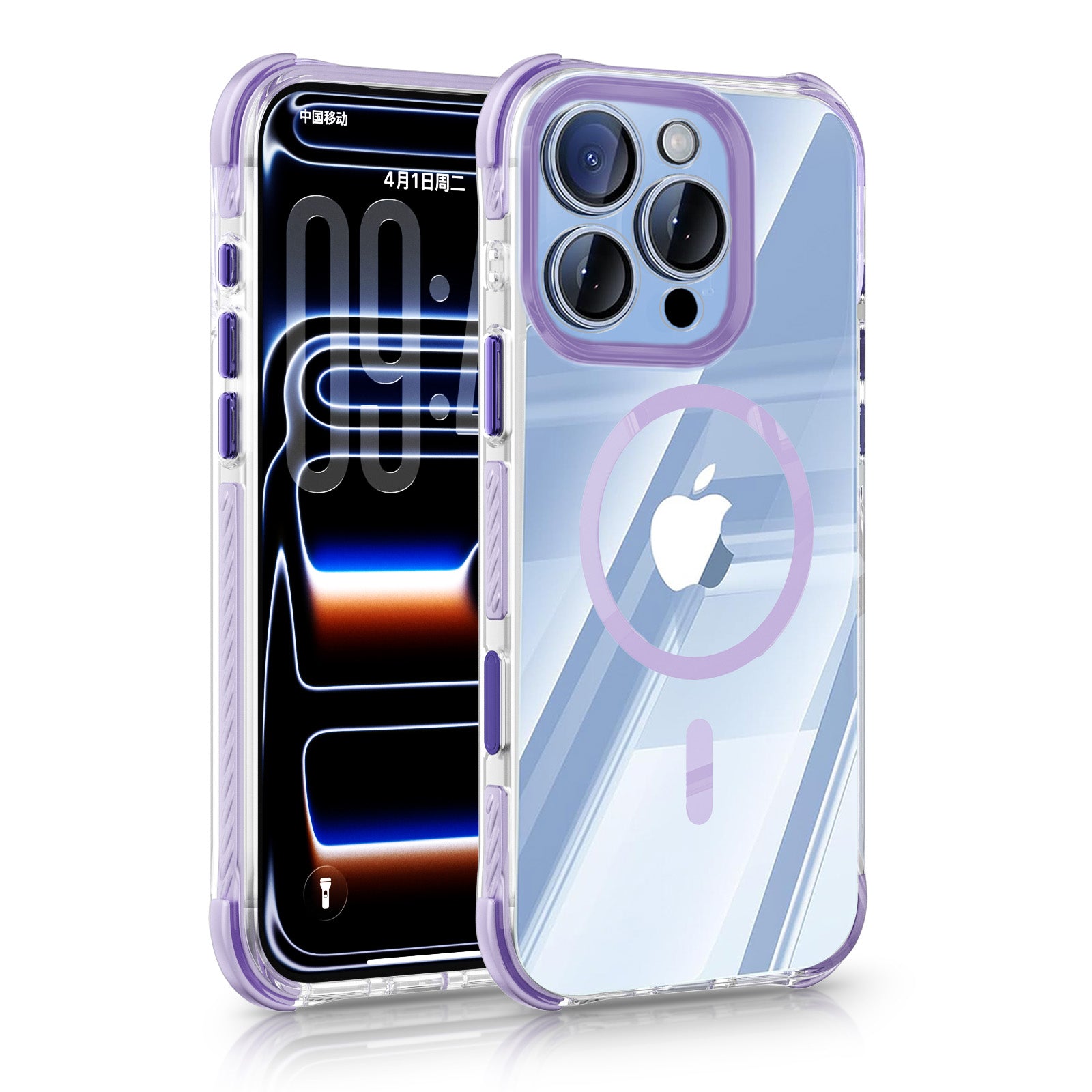 iPhone 16 Pro CrystalGuard MagSafe Clear Shockproof Bumper Case [Lilac]