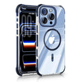 iPhone 15 Pro CrystalGuard MagSafe Clear Shockproof Bumper Case [Midnight Blue] - Midnight Blue