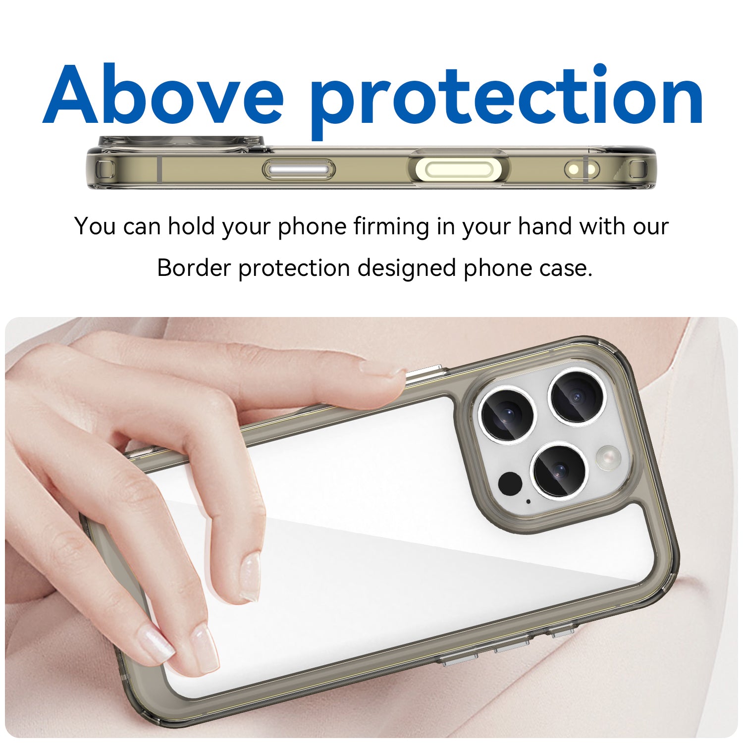 Apple iPhone 16 Pro Soft TPU Bumper Case [Clear Grey]